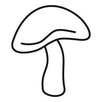Line art style drawing of a mushroom with thick stem vector