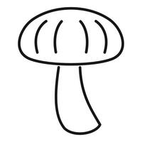 Big mushroom with gills growing in forest icon vector