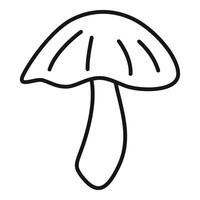 Simple line drawing of a mushroom with a thick stem vector