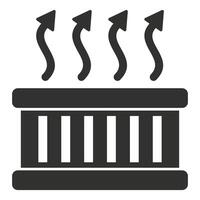 Radiator overheating with steam coming out indicating engine problem vector