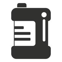 Black and white icon of a plastic bottle containing liquid and showing measurement lines vector