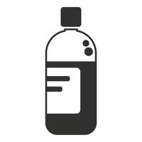 Plastic bottle with label showing liquid inside vector