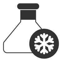 Laboratory glassware erlenmeyer flask freezing experiment icon vector