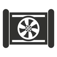 Simple black and white icon of a ventilation system blowing air vector