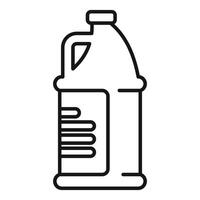 Big plastic bottle with handle containing liquid product is standing vector