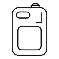 Plastic canister with lid and handle for liquids icon vector