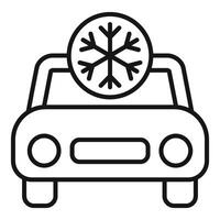 Car with snowflake symbol showing frozen engine concept vector