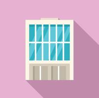 Modern office building with large windows casting long shadow vector