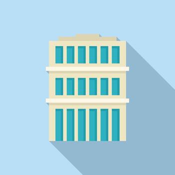 Modern building with long shadow representing modern architecture vector