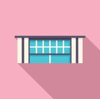 Modern building facade with large windows and pink wall vector