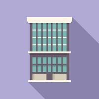 Modern building with long shadow casting on purple background vector