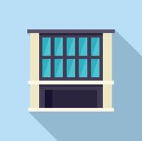 Modern office building facade with large windows and geometric design vector