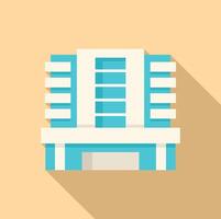 Modern building with long shadow is standing on yellow background vector