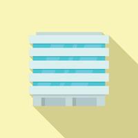 Modern city office building with large windows flat illustration vector