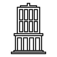Urban building with columns is standing on white background vector
