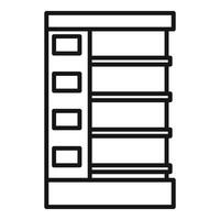 Empty supermarket shelf displaying advertising labels for retail business vector