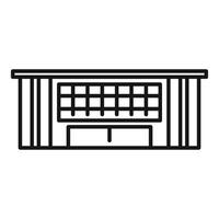 Modern building facade with large windows line art drawing vector