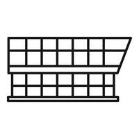 Modern office building facade with large windows icon vector