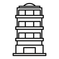 Simple line drawing of a multi story building with balconies vector