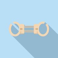 Metal handcuffs locked shut showing the concept of arrest vector