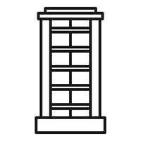 Modern building facade with windows, a simple line drawing of urban architecture vector