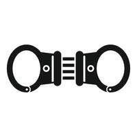 Pair of metal handcuffs restraining device for arrest vector