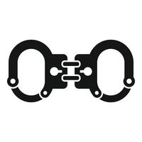 Metal handcuffs restraining freedom justice system vector
