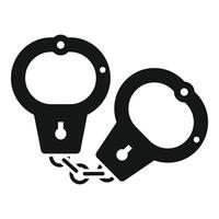 Pair of handcuffs restraining freedom concept icon vector