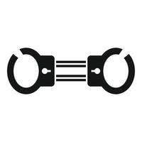 Pair of handcuffs restraining freedom with metal chain vector