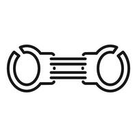 Police metal handcuffs connecting with a bar illustrating the concept of arrest vector