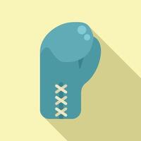 Blue boxing glove with laces is ready for sparring match vector