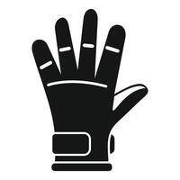 Goalkeeper glove protecting hand during soccer game icon vector