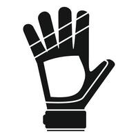Goalkeeper glove protecting hand during soccer match simple icon vector