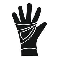 Elastic wrist support protecting injured hand vector