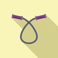 Skipping rope lying on yellow background with long shadow vector