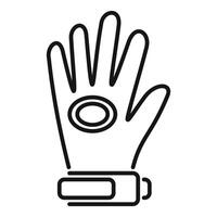 Virtual reality glove showing open hand gesture icon vector