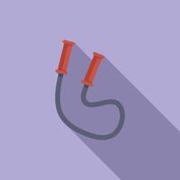 Skipping rope lying on purple background with long shadow vector