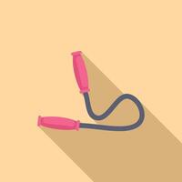 Pink skipping rope on yellow background with long shadow vector