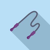 Skipping rope lying on blue background with long shadow vector