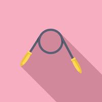 Skipping rope lying on pink background with long shadow vector