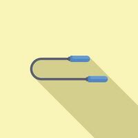 Skipping rope lying on yellow background with long shadow vector