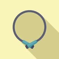 Jump rope lying on yellow background with long shadow vector