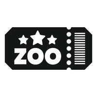 Black zoo ticket granting access with three stars vector