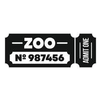 Black and white zoo ticket admit one showing number vector
