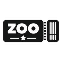 Black and white zoo ticket icon representing visiting the zoo vector
