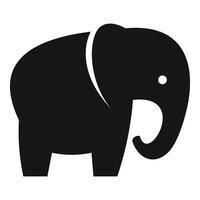 Black silhouette of elephant walking side view icon vector