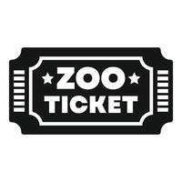 Black and white zoo ticket icon representing visiting the zoo vector
