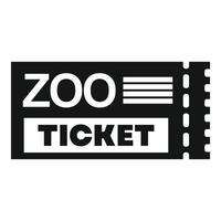 Black zoo ticket allowing entry for one guest vector