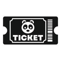 Panda ticket allowing entry to event with exotic animals vector