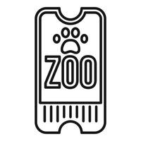 Zoo entrance ticket with paw print icon for wildlife park access vector
